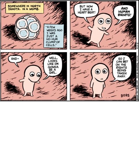 A Cartoon Strip of a talking Fetus