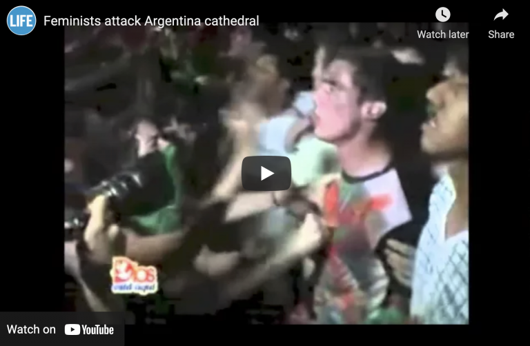 Feminists Attack Argentina Cathedral ON November 24th, 2013