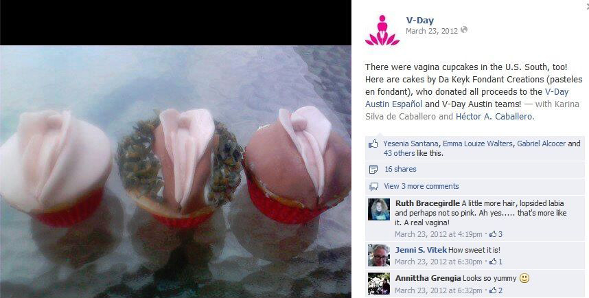 A photo posted by V-Day of some Vagina Cupcakes for the V-Day Austin Espanol