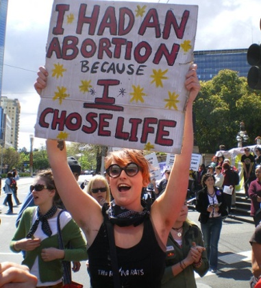 Pro-Choice protester, I had an abortion because I chose life