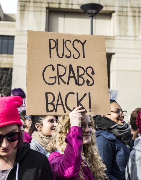 This sign at a Women's March says "Pussy Grabs Back!"