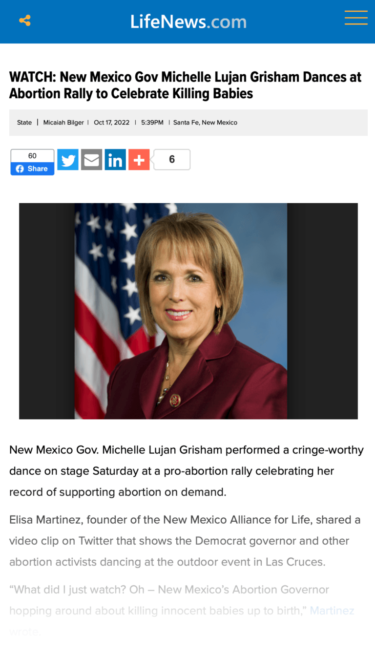 New Mexico Gov Michelle Lujan Grisham Dances at Abortion Rally to Celebrate Killing Babies